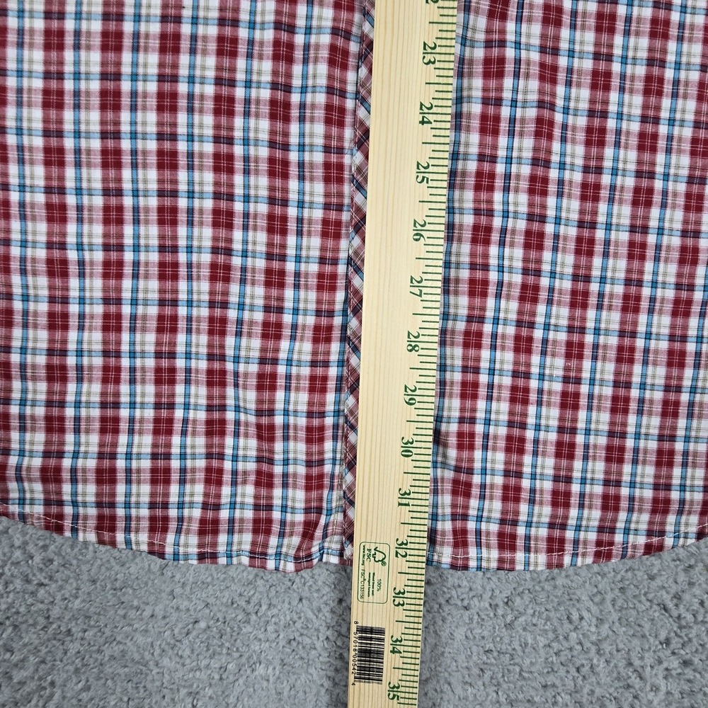 Wrangler Wrancher Western Shirt Mens 3XL Red Plaid Pearl Snap Casual‎ Cowboy - Picture 8 of 9